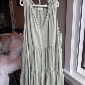 Wilfred Sage Green Tiered V-Neck Sleeveless Dress